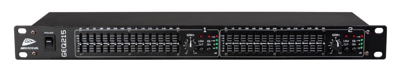 2x 15-bands grafische equalizer (+/-12dB) - GEQ215