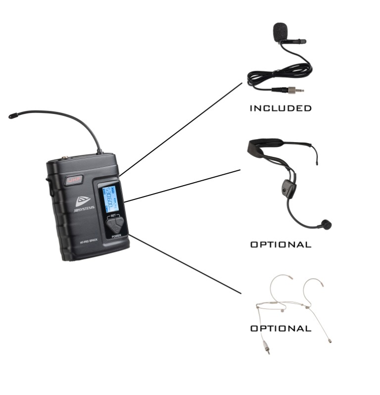 Belt-pack met meegeleverde lavalier-microfoon voor gebruik met de HF-PRO QUAD RECEIVER en HF-PRO TWIN DIVERSITY - HF-PRO BPACK