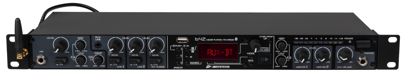 Compacte USB mediaspeler / mixer met ingebouwde Bluetooth® ontvanger - B4.2 MEDIAMIX