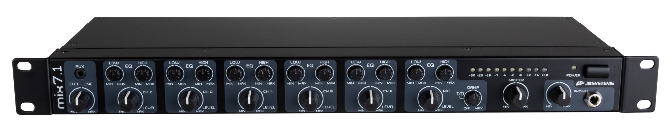 7 kanaals voorversterker / mixer: Eenvoudige en gebruiksvriendelijke audiomixer met tot 6 microfoon- of stereolijningangen! - MIX 7.1