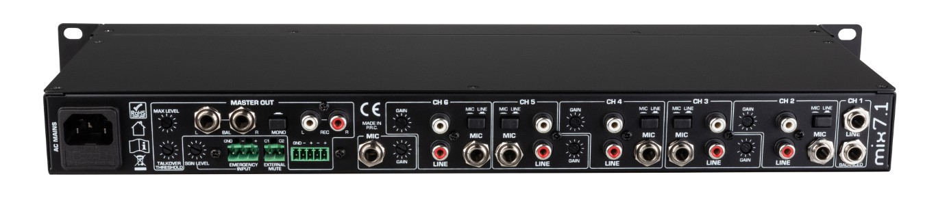 7 kanaals voorversterker / mixer: Eenvoudige en gebruiksvriendelijke audiomixer met tot 6 microfoon- of stereolijningangen! - MIX 7.1