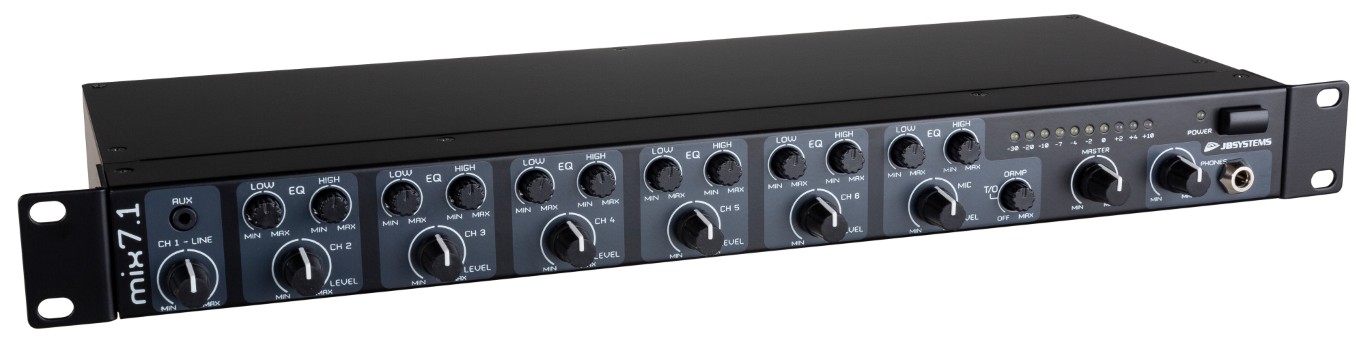 7 kanaals voorversterker / mixer: Eenvoudige en gebruiksvriendelijke audiomixer met tot 6 microfoon- of stereolijningangen! - MIX 7.1