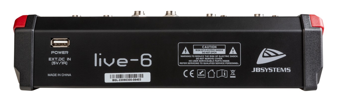 Veelzijdige PA-mixer in een handig compact formaat, 6 ingangen / 4 kanalen - LIVE-6