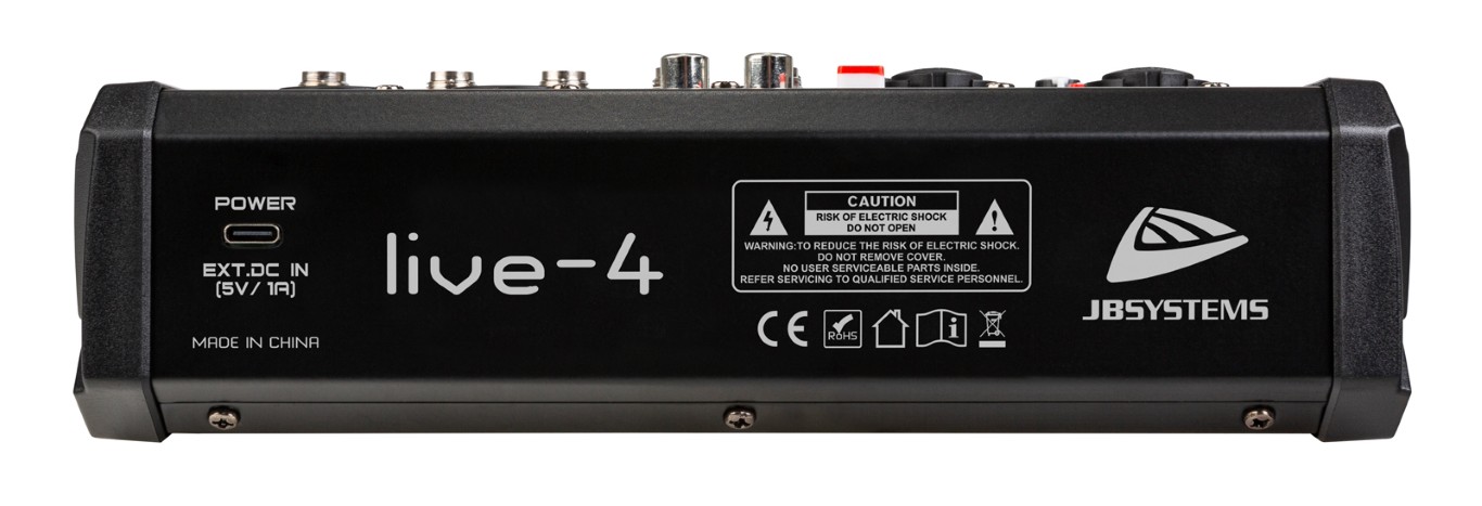 Veelzijdige PA-mixer in een handig compact formaat, 4 ingangen / 3 kanalen - LIVE-4
