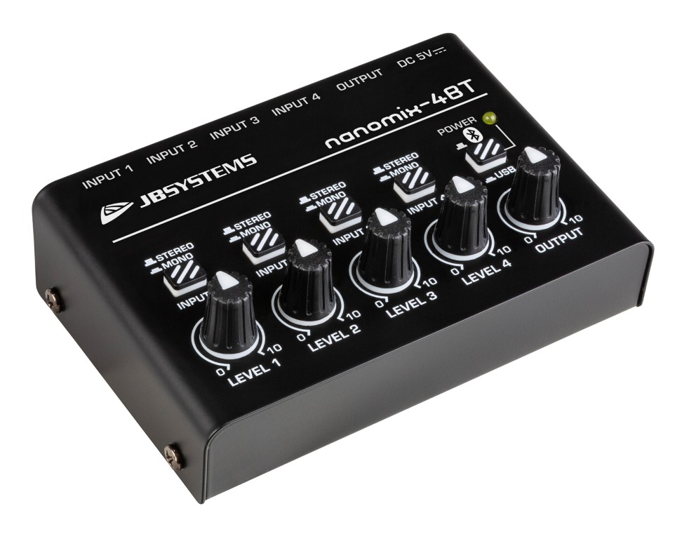 Ultracompact alles-in-één apparaat: 4-kanaals lijnmixer / stereo audio-interface / Bluetooth-ontvanger - NANOMIX-4BT