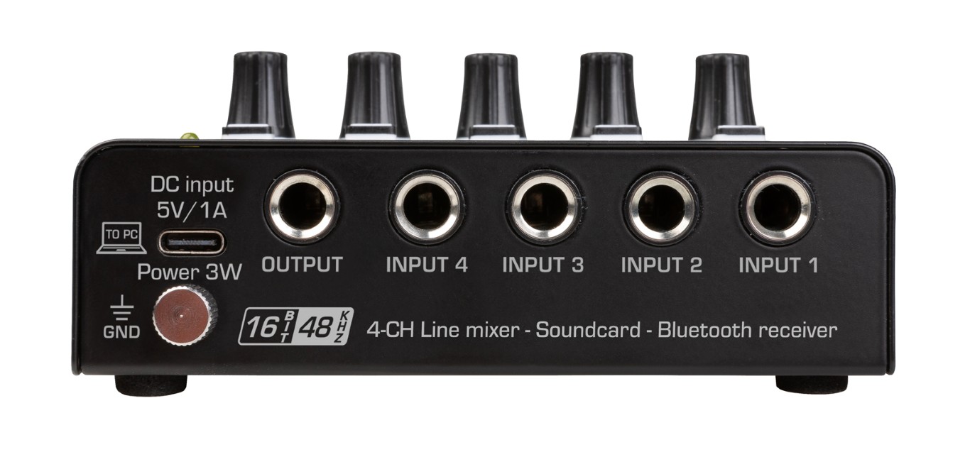 Ultracompact alles-in-één apparaat: 4-kanaals lijnmixer / stereo audio-interface / Bluetooth-ontvanger - NANOMIX-4BT