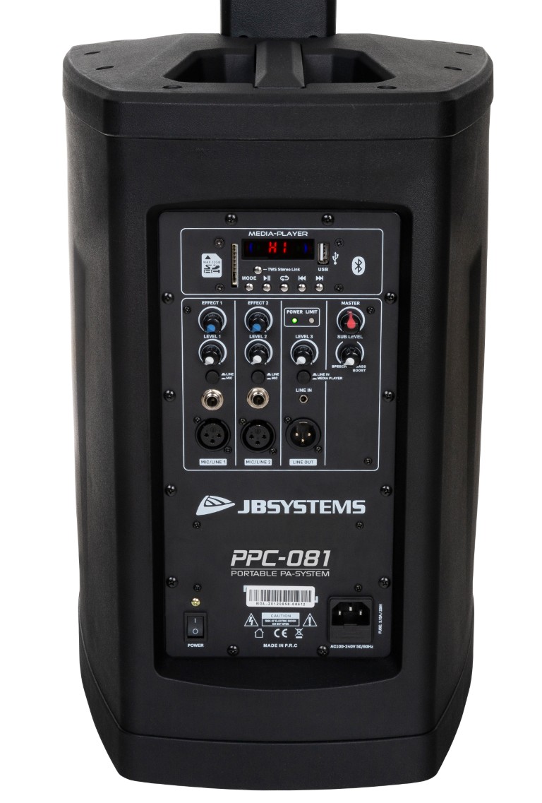 Compact kolomluidsprekersysteem met interne mediaspeler + Bluetooth® - PPC-081