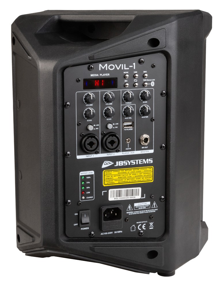 Een compact multifunctioneel luidsprekersysteem met interne mediaspeler + Bluetooth - MOVIL-1