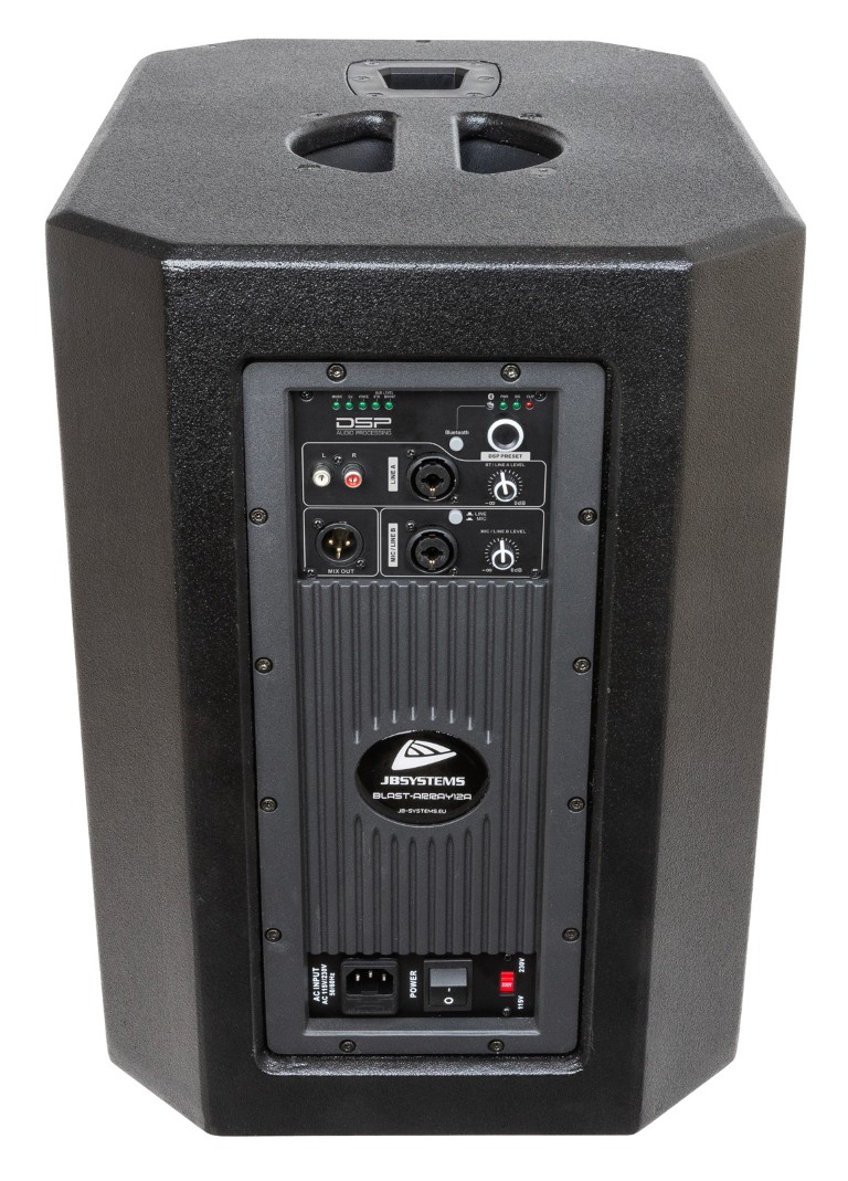 Krachtige multiplex HQ actieve luidsprekerset (450Wrms - 12'' subwoofer + 8x 3,5'' kolom) met 120° horizontale spreiding - BLAST ARRAY12A