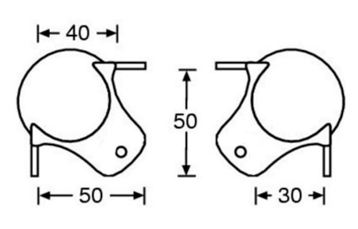3-legged metal ball corner - medium - COIN3P