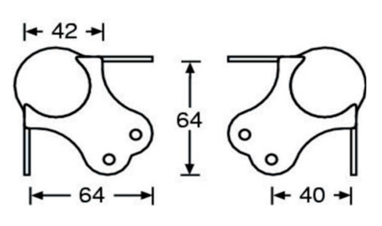 3-legged metal ball corner - Large - COIN3PGM