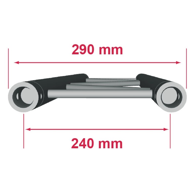 290mm Aluminium ladderstructuur – Lengte: 50cm - Montagekit inbegrepen - DUO29-050