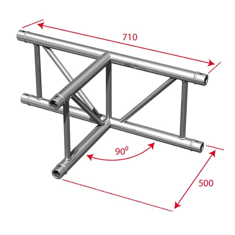 TRUSS DUO290 Hoekverbinding – 3 richtingen - 90° - rechtopstaand - Montagekits inbegrepen - AGDUO29-04