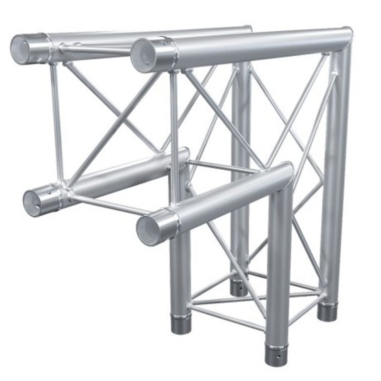 Quatro hoek 220mm - 2 richtingen - 90° - 50cm - Montagekit inbegrepen - DECO22Q-AG01