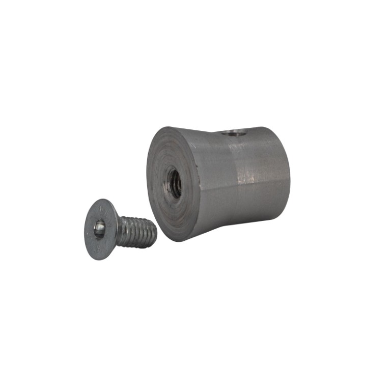 Conische half koppeling voor 35mm buis – M8 schroef - DECO22-1/2MANCH