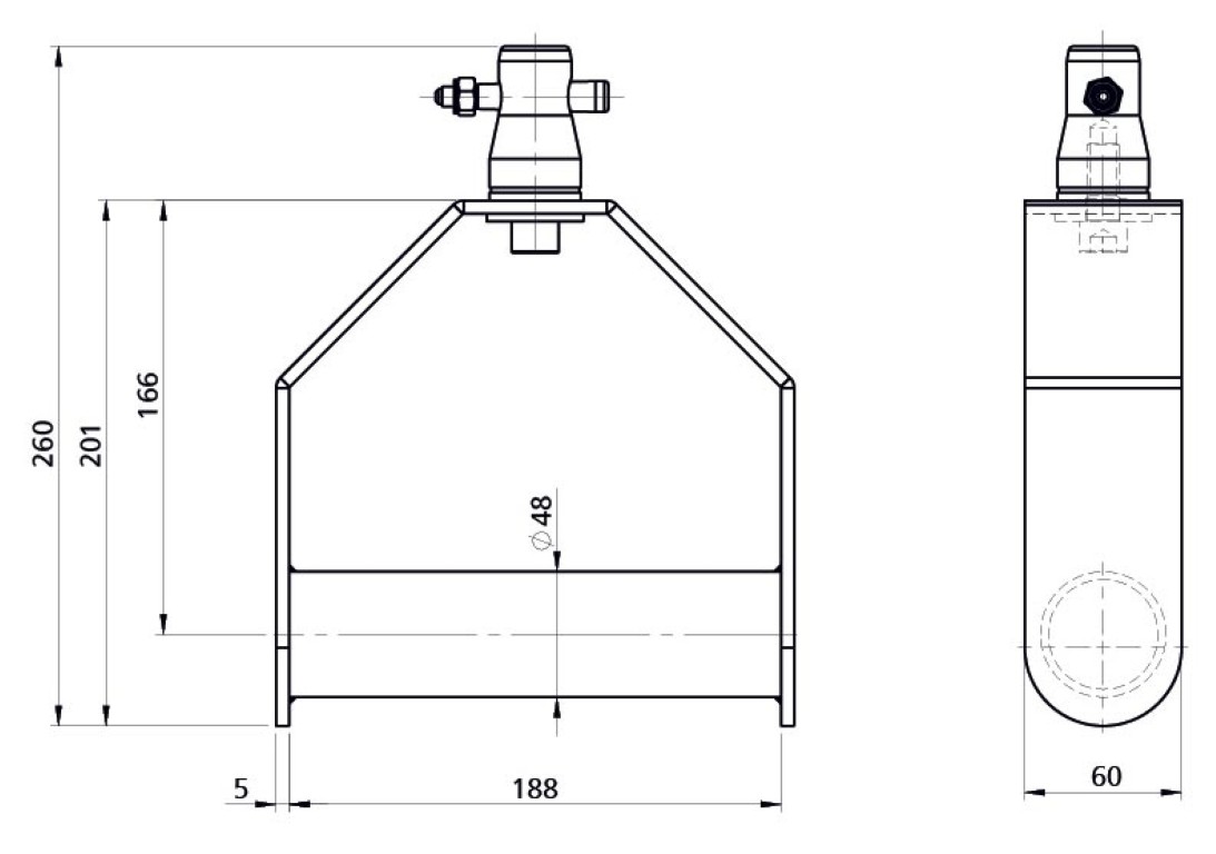 Ophangbeugel voor projector voor 50mm buis – Max. gewicht 100 kg - UNO-A