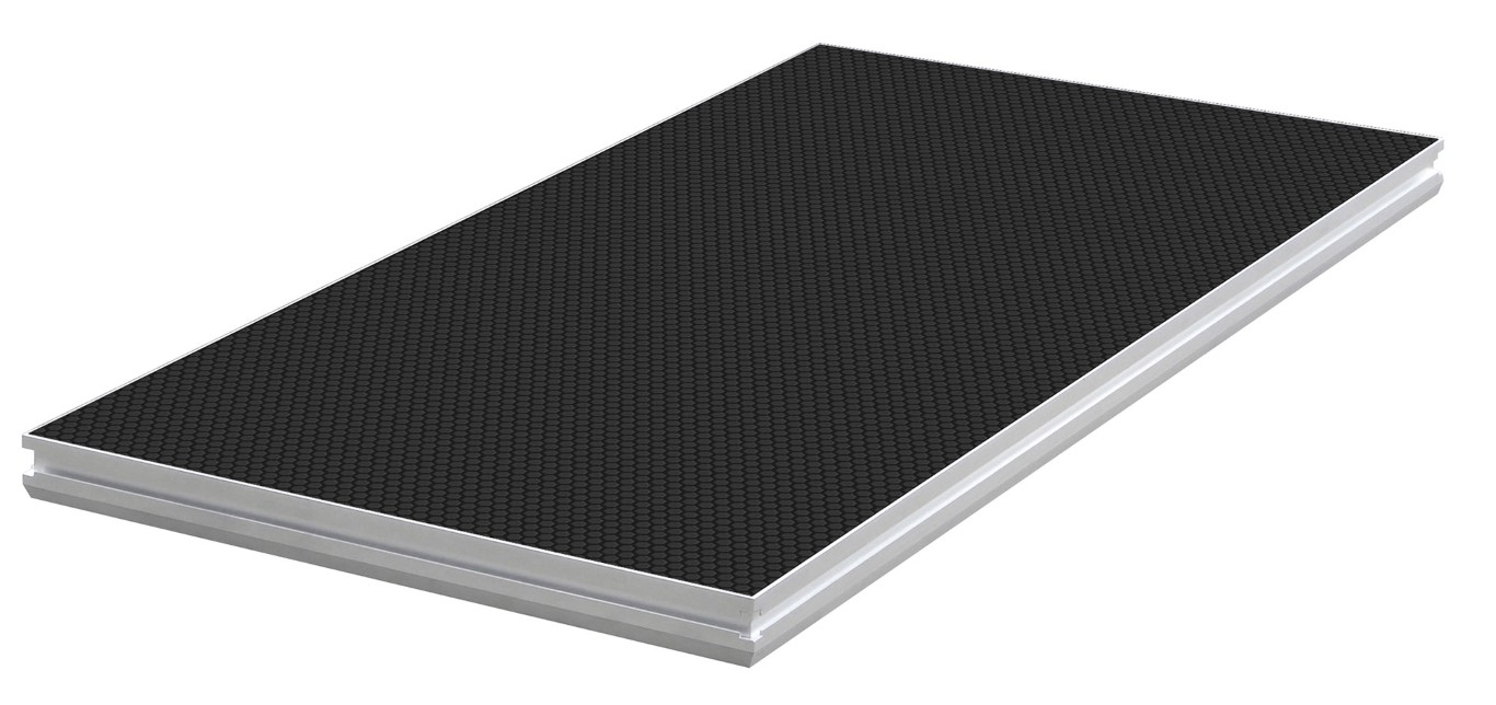 2m x 1m antislip 750Kg/m² (*) platform - zwart - PLTS-2x1