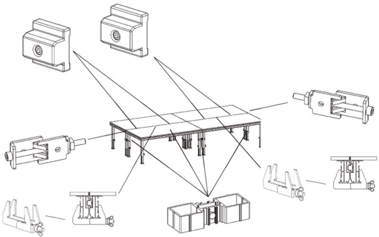 Connecting clamp for two square legs - PLTS-fc2