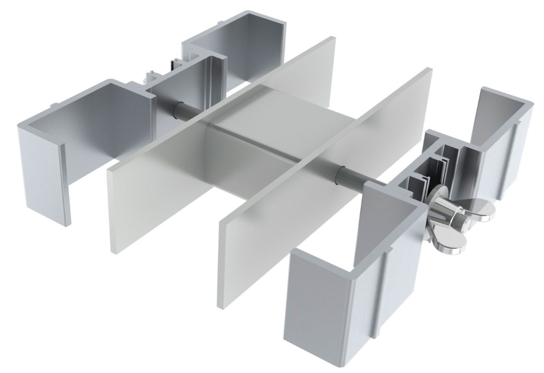 Connecting clamp for four square legs - PLTS-fc4