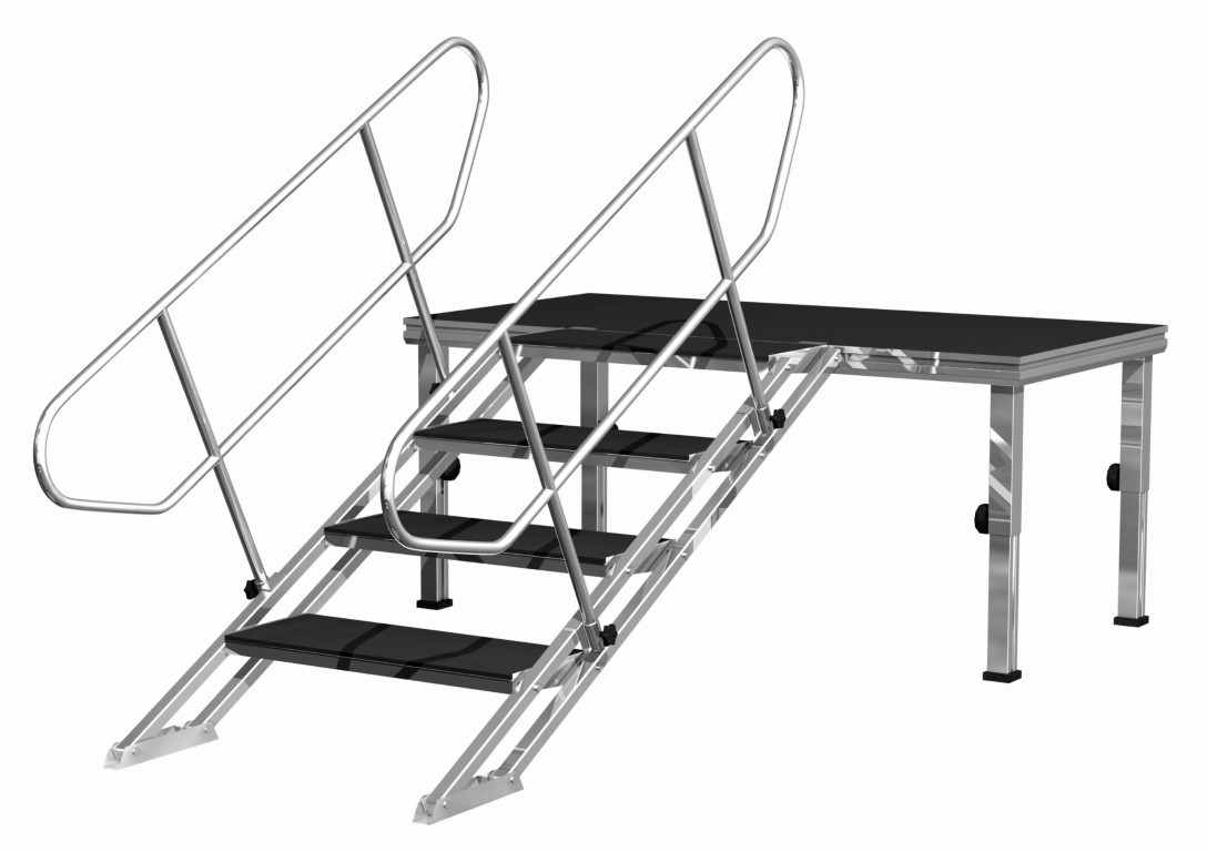 Verstelbare trap van 0,6m tot 1m - 4 treden - PLT-st60100