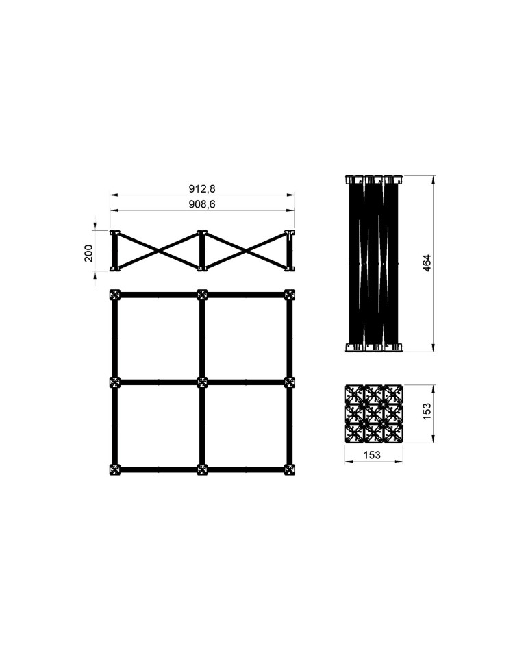 Inklapbare risers voor mobiele platformen 1x1m - Hoogte 20cm - PLTL-f20
