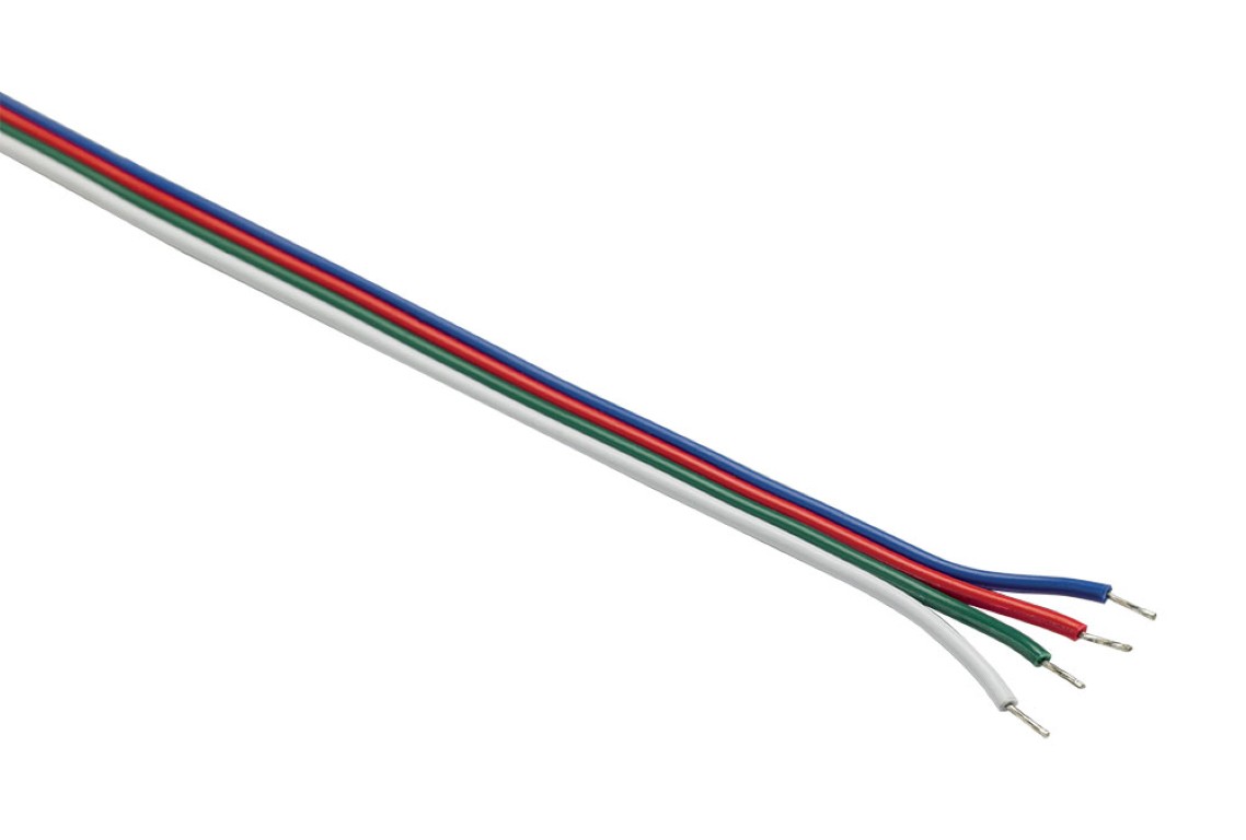 Flat cable 4x0,326mm² R/G/B/W - 10m - FLATCABLE-4