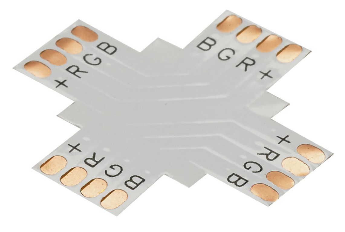 X-connector voor RGB Ledstrips - 10mm - XCO-4