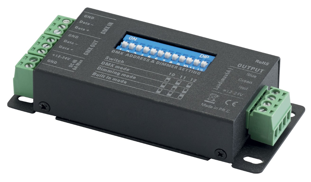 DMX Driver - 3 kanalen - 12-24VDC - max. 3x2A - TAPEDRIVER-3