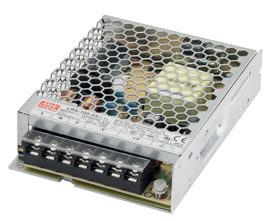 Voeding - 24VDC max. 100W - IP20 - 2 uitgangen - LRS-100-24
