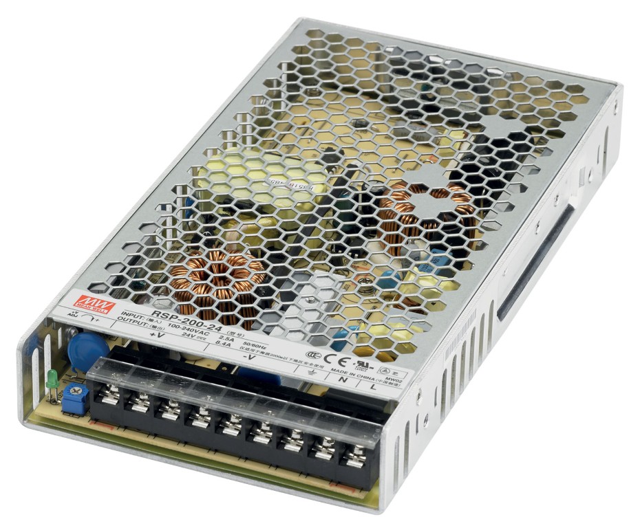 MEAN WELL Power Supply - 24VDC 200W max - IP20 - 3 outputs - RSP-200-24