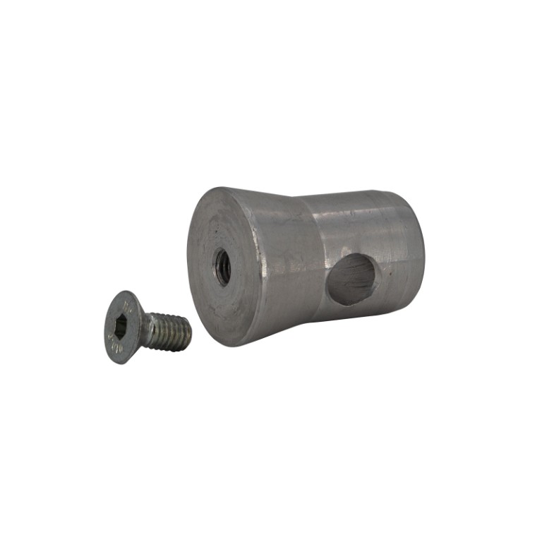 Conische half koppeling voor 50mm buis en M8 schroef - 1/2 MANCH-M8
