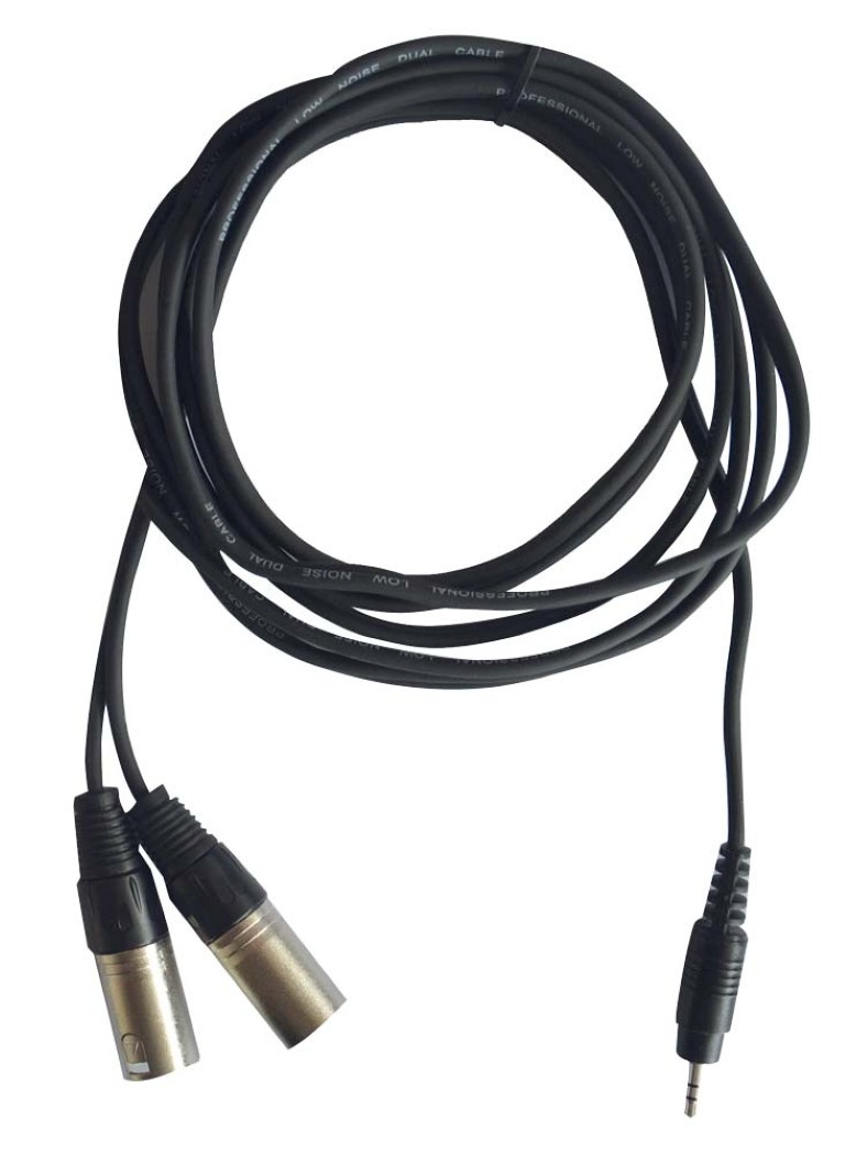1x mannelijke Stereo mini Jack 3.5 / 2x mannelijke XLR kabel - 3m - CL-32/3