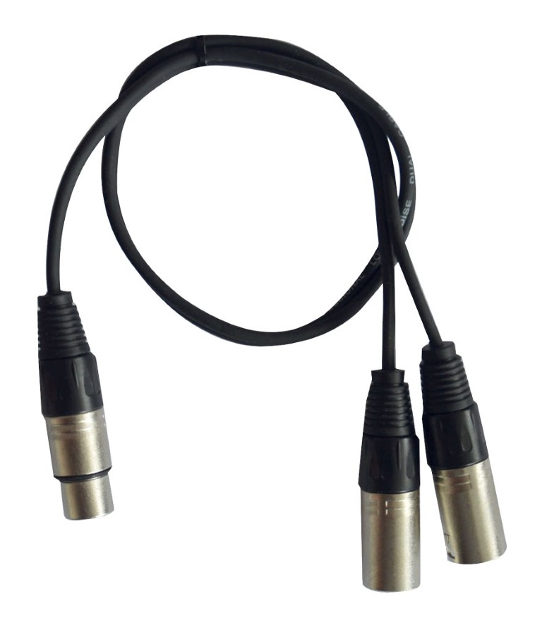 1x vrouwelijke XLR / 2x mannelijke XLR kabel - 0.6m - CL-28/0.6