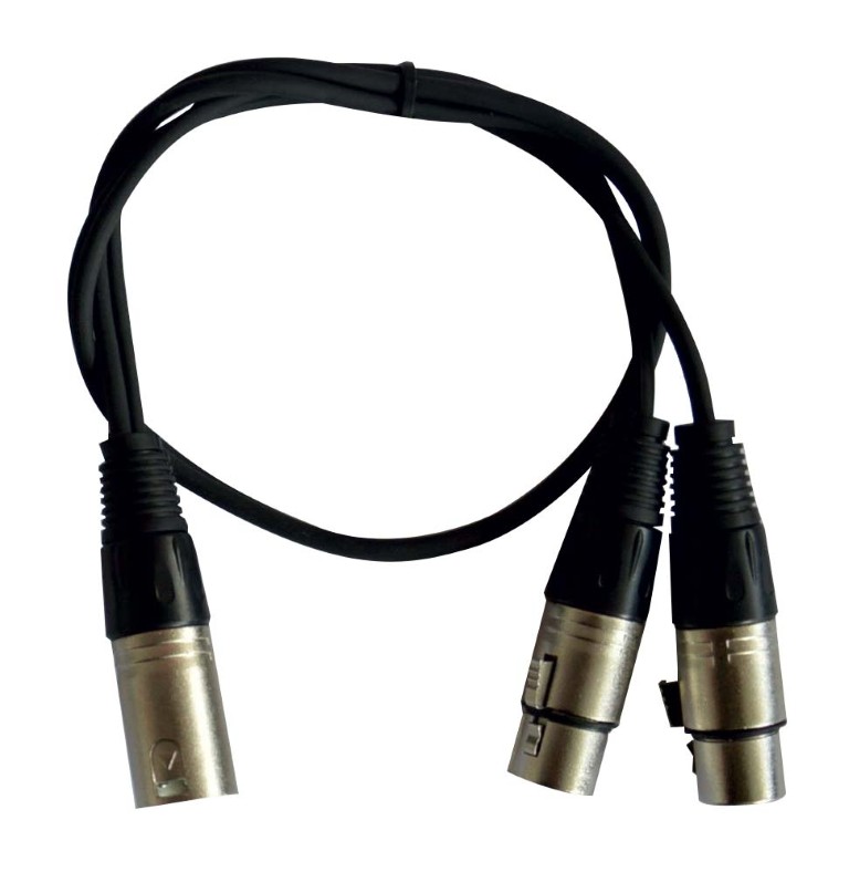 1x mannelijke XLR / 2x vrouwelijke XLR kabel - 0.6m - CL-29/0.6