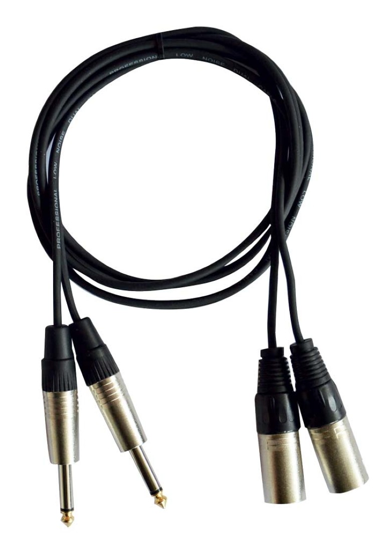 2x Mono 6.35 Jack / 2x mannelijke XLR kabel - 3m - CL-40/3