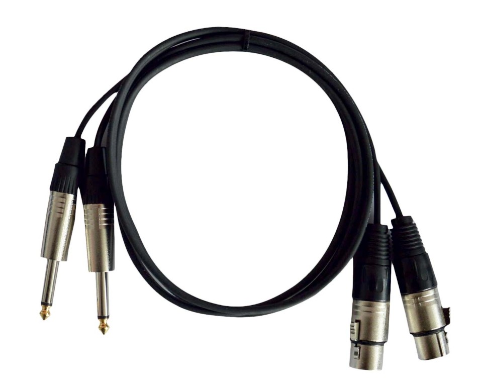 2x vrouwelijke XLR / 2x mannelijke mono Jack kabel - 3m - CL-42/3