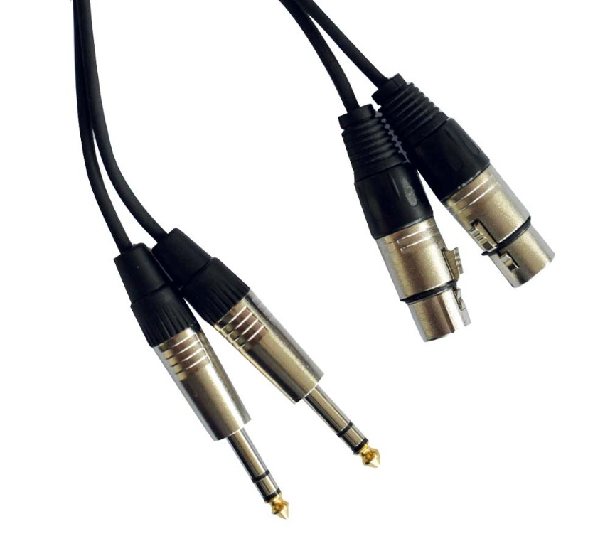 2x vrouwelijke XLR / 2x mannelijke stereo Jack kabel - 1.5m - CL-43/1.5