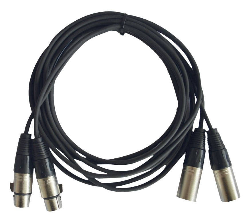 2x mannelijke XLR / 2x vrouwelijke XLR kabel - 3m - CL-2XM2XF/3
