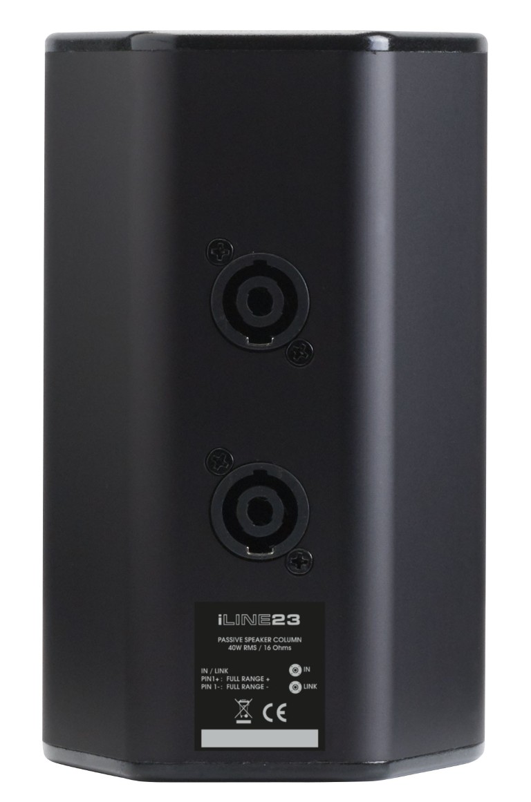 40W / 16 Ohms kolom voor installatie met 2x3