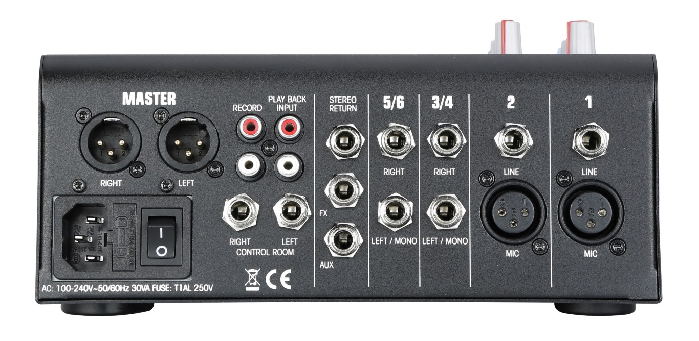 Mengpaneel 6 kanalen met compressie, effecten en USB / SD / Bluetooth Speler - MPX6