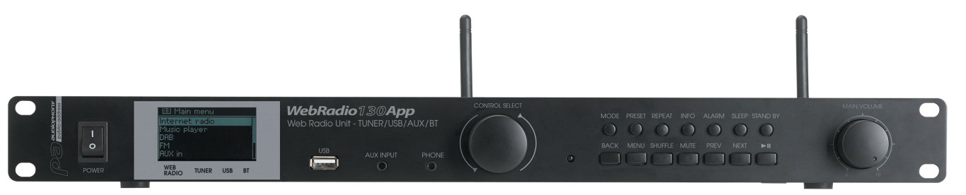 Internetradio, DAB, FM, mediaspeler, AUX, Bluetooth, APP en afstandsbediening - WEBRADIO130App