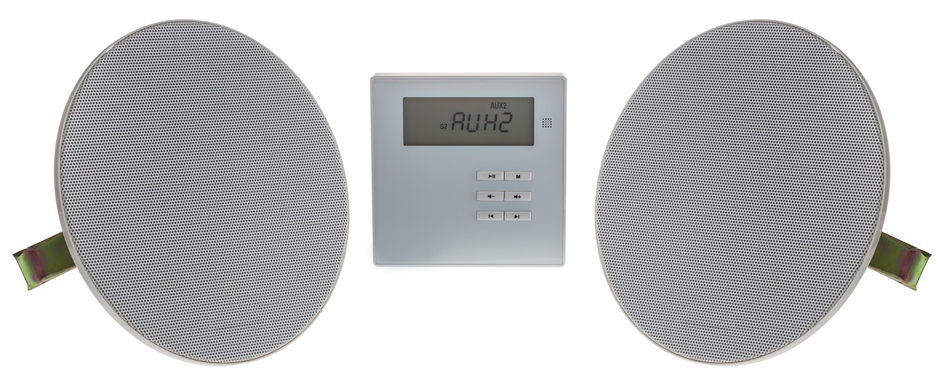 WALLAMPmedia met twee plafondluidsprekers - WALLKIT