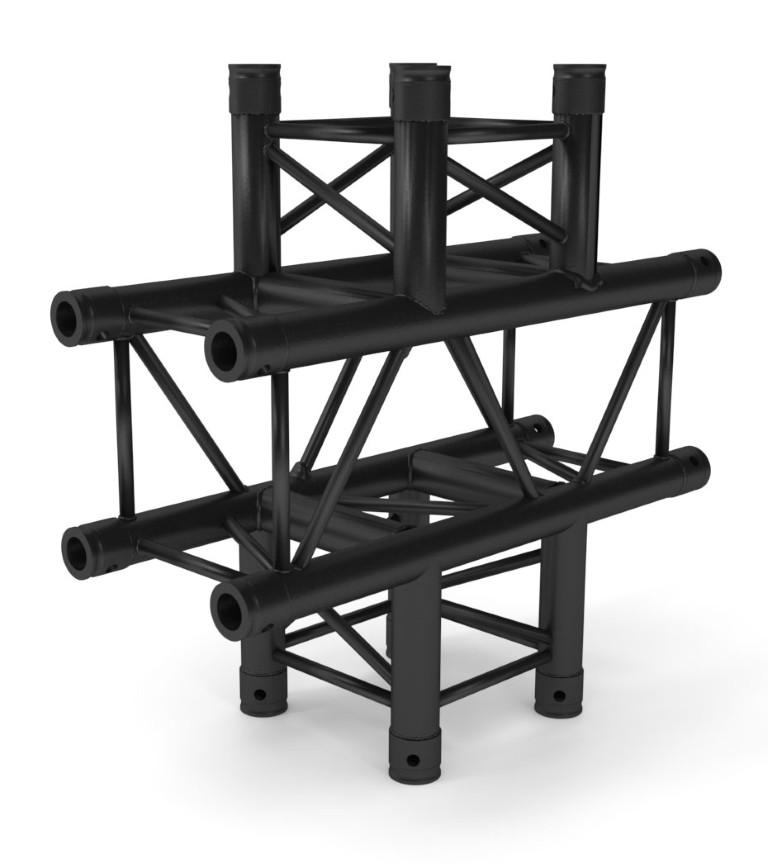 TRUSS Quatro 290 hoekverbinding - 4 richtingen - 90° - zwart - Montagekits inbegrepen - AGQUA-06 blk