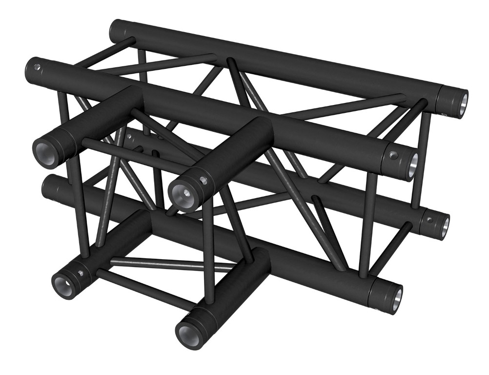 TRUSS Quatro 290 hoekverbinding - 3 richtingen - 90° - zwart - Montagekit inbegrepen - AGQUA-05 blk