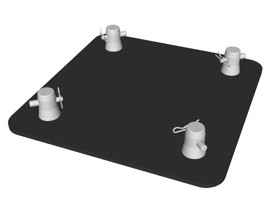 Quatro bodemplaat met connectoren - zwart - EMQUA-B1 BLK