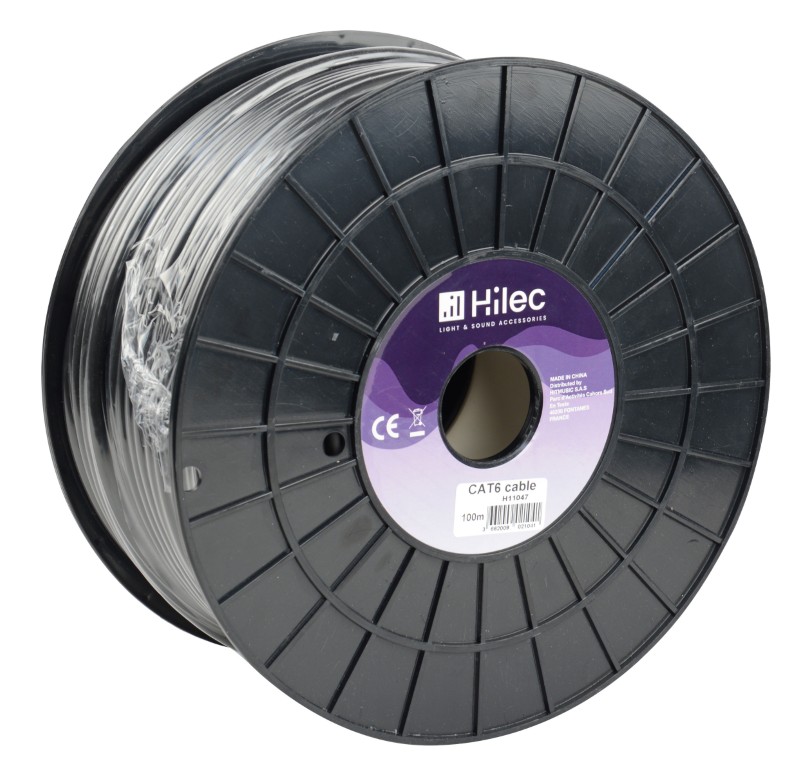 CAT6 ﬂexible cable 26AWG - 100m roll - Black - CAT6cable