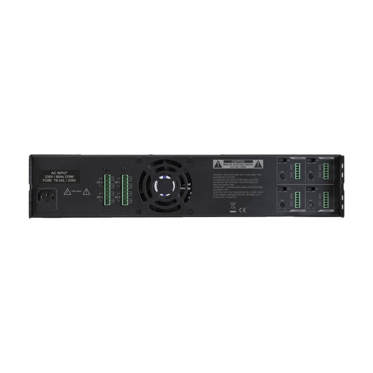 4-kanaals Public Address versterker 4x120W op 100V - AMP4120MKII