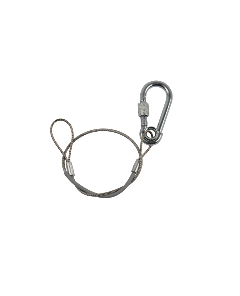 Veiligheidskabel Ø1,5mm L30cm 1 koppeling met vergrendeling MWL 10Kg - Zilver - SC10s