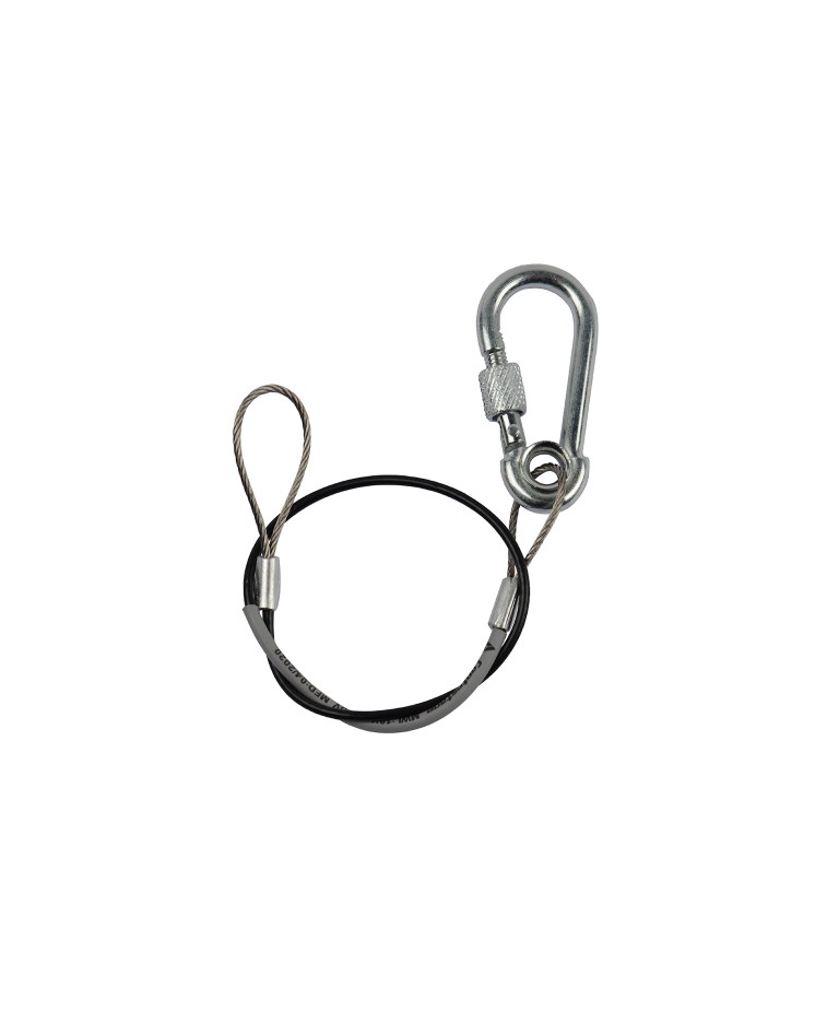 Veiligheidskabel Ø1,5mm L30cm 1 koppeling met vergrendeling MWL 10Kg - Zwart - SC10b