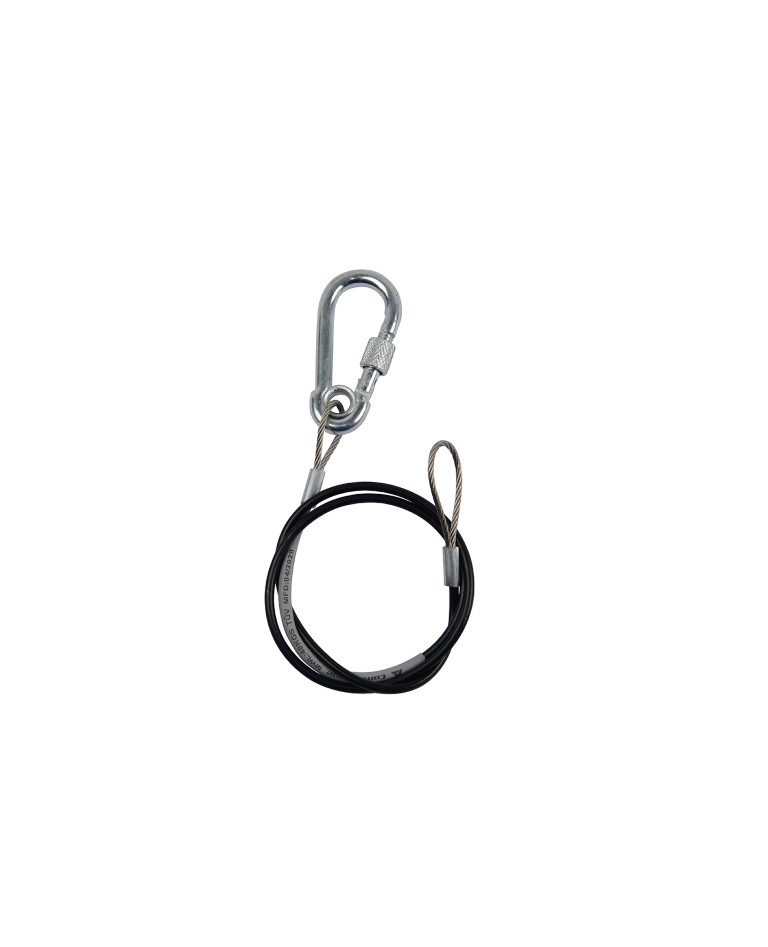 Veiligheidskabel Ø2mm L60cm 1 koppeling met vergrendeling MWL 40Kg - Zwart - SC40b